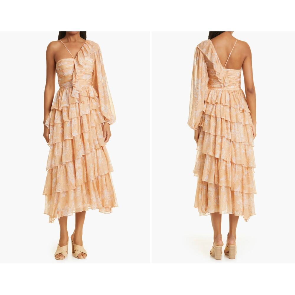 Ulla Johnson Hazel Gown in Magnolia Floral Print One Shoulder 8 NEW